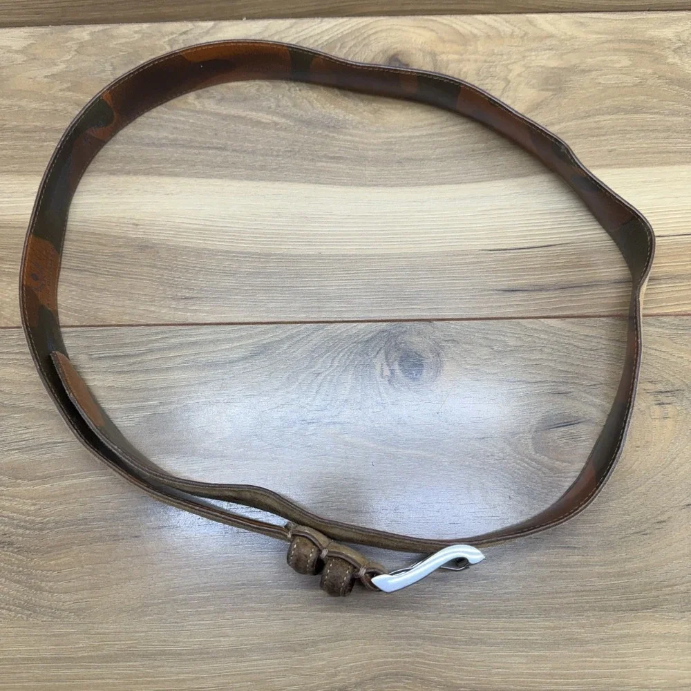 Martin Dingman Mens Belt Size 40/100 Wild Afrifan Kudu Leather Suede Beige Tan